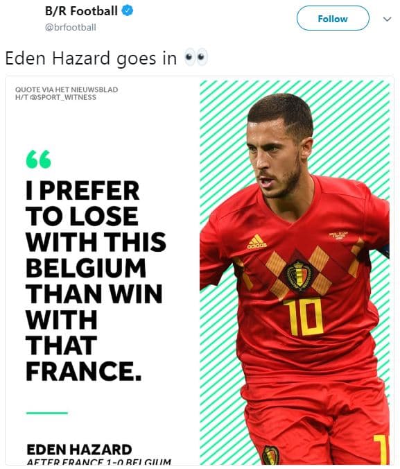 Br football brfootball follow eden hazard goes in quote via het nieuwsblad ht sp