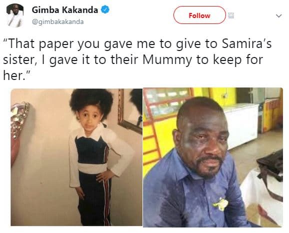 Gimba kakanda gimbakakanda follow that paper you gave me to give to samira's sis