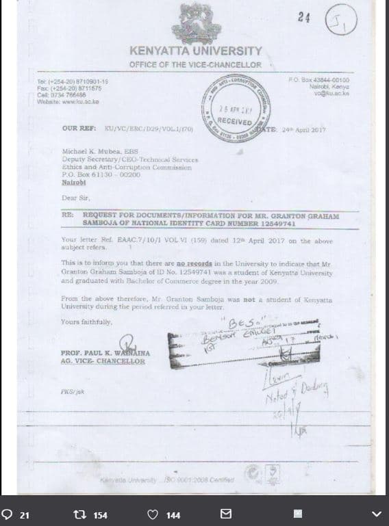 24 kenyatta university office f thevice chancellor 67109u115 o deko po ej ciod 6