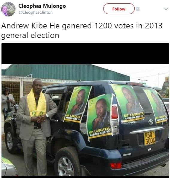 Cleophas mulongo cleophasclinton follow andrew kibe he ganered votes in general
