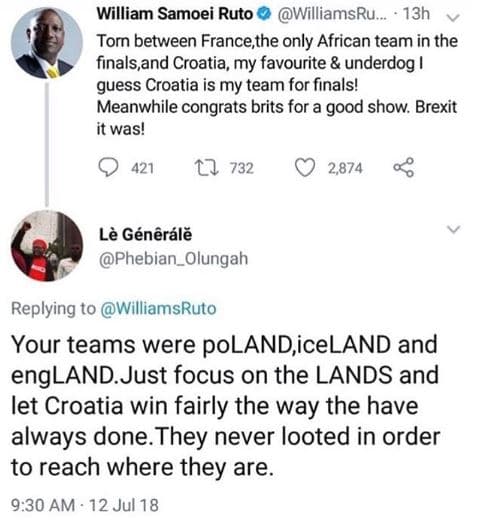 William samoei ruto williamsru 13h torn between francethe only african team in t