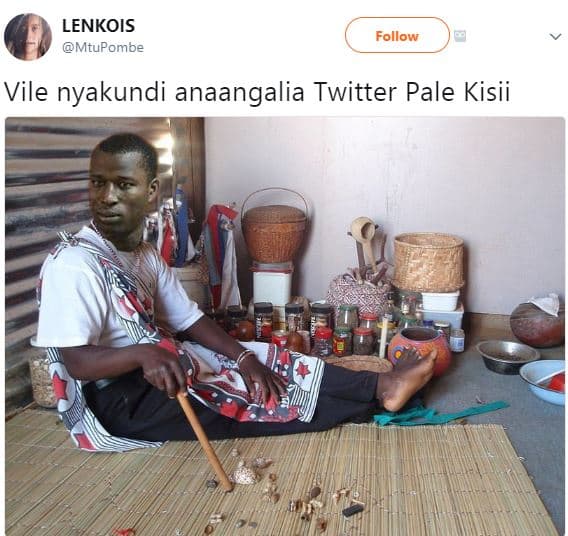 Lenkois mtupombe follow vile nyakundi anaangalia twitter pale kisii