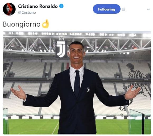 Cristiano ronaldo cristiano following buongiorno