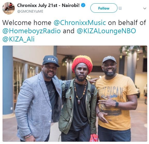 Chronixx july 21st nairobi! gmoneyizme follow welcome home chronixxmusic on beha