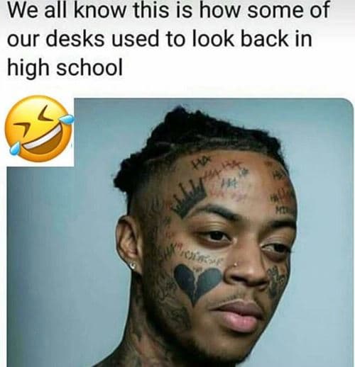 We all know this is how some of our desks used to look back in high school