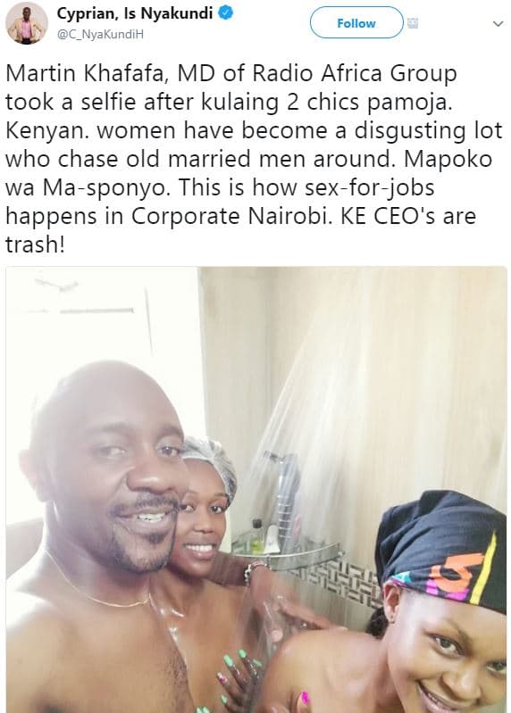 Cyprian, is nyakundi c_nyakundih follow martin khafafa, md of radio africa group