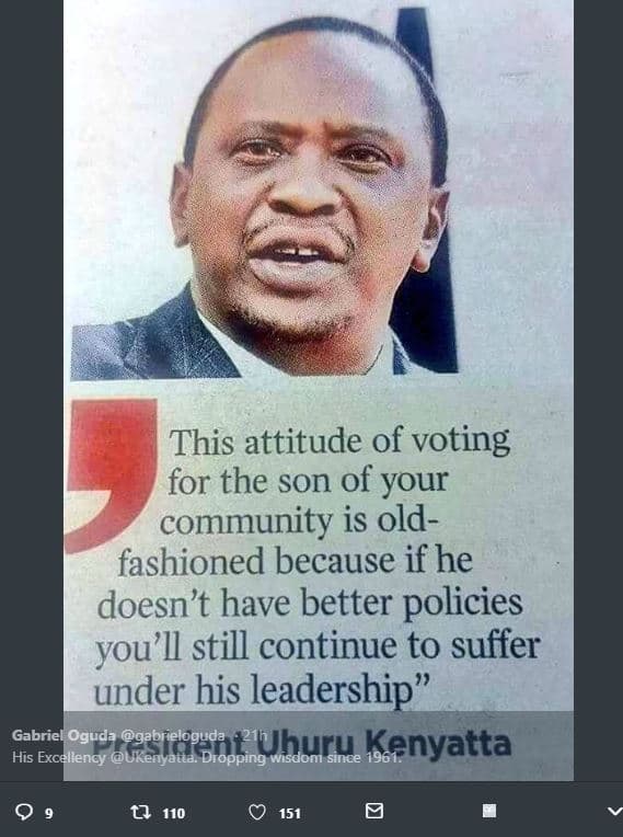 This attitude of voting for the son of your community is old fashioned because i