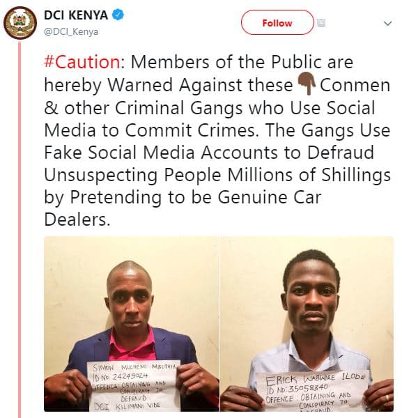 Dci kenya dci_kenya follow caution members of the public are hereby warned again