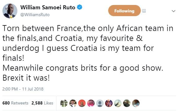 William samoei ruto williamsruto following torn between france the only african