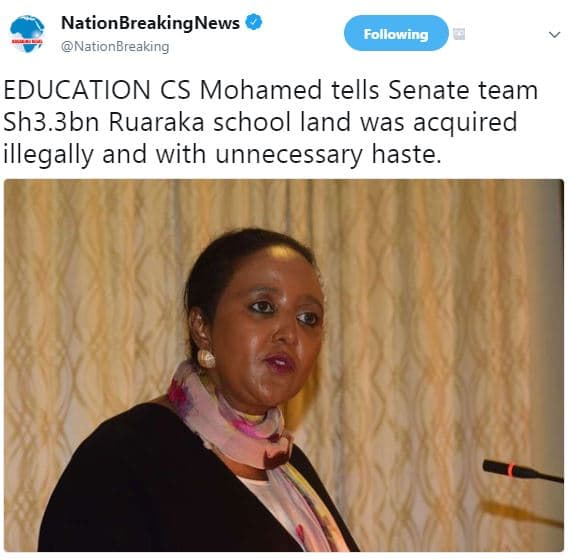 Nationbreakingnews nationbreaking following education cs mohamed tells senate te