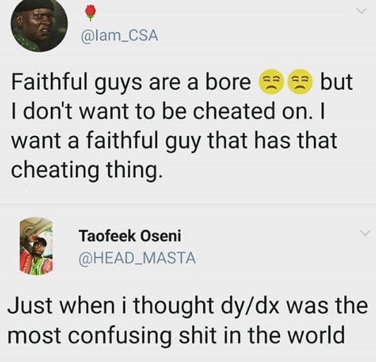 Iam_csa faithful guys are a bore but 1 don't want to be cheated on. want a faith