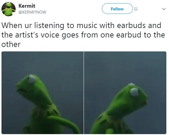 Kermit kermitnow follow when ur listening to music with earbuds and the artist's
