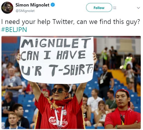 Simon mignolet smignolet follow need your help twitter can we find this guy? bel
