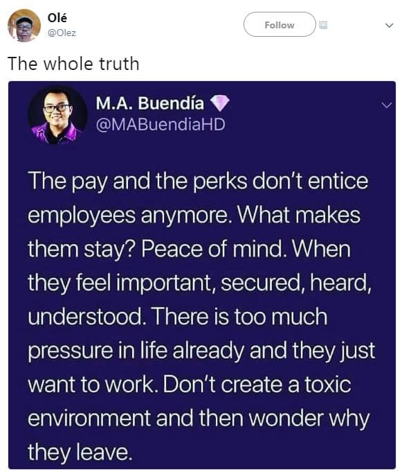 Olé olez follow the whole truth m.a. buendía mabuendiahd the pay and the perks d