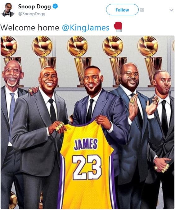Snoop dogg snoopdogg follow welcome home kingjames james 28