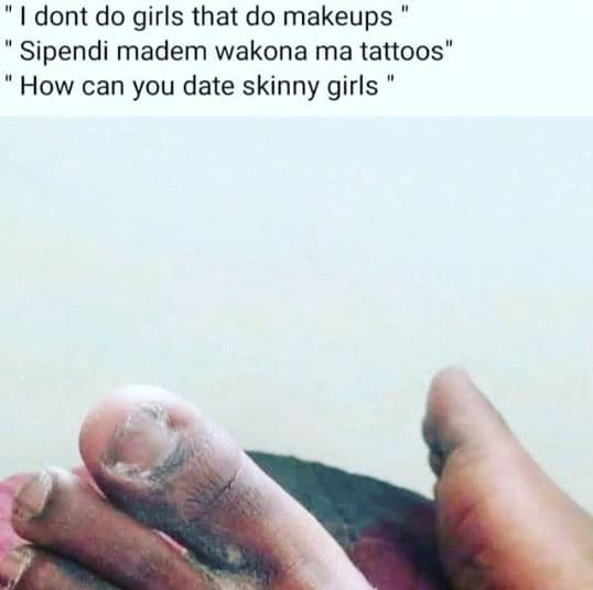Dont do girls that do makeups sipendi madem wakona ma tattoos how can you date s