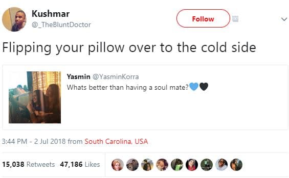 Kushmar thebluntdoctor follow flipping your pillow over to the cold side yasmin