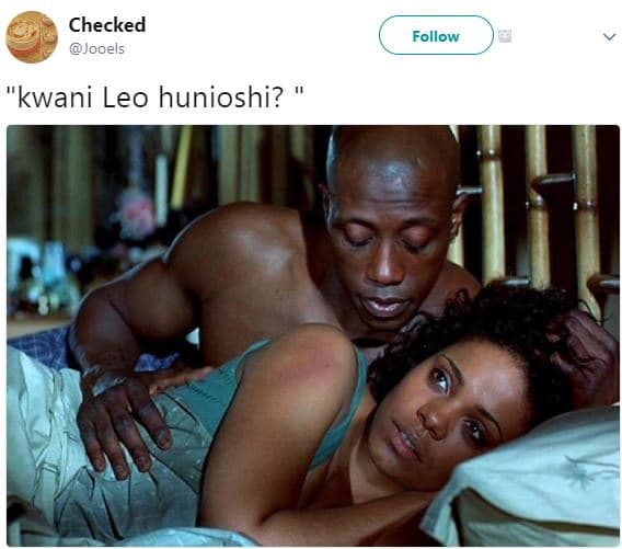 Checked jooels follow kwani leo hunioshi?