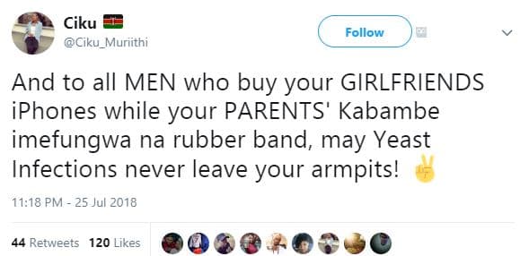 Ciku ciku_muriithi follow and to all men who buy your girlfriends iphones while