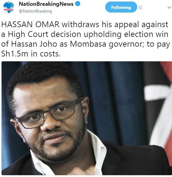 Nationbreakingnews nationbreaking following hassan omar withdraws his appeal aga