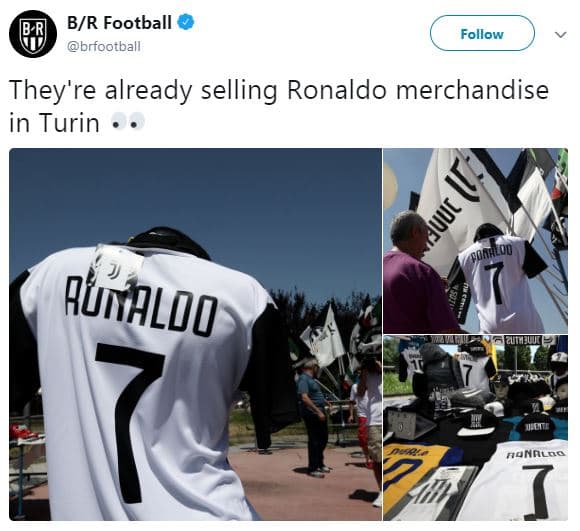 Br football brfootball follow they' 're already selling ronaldo merchandise in t