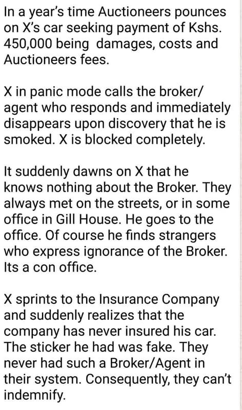 In a year's time auctioneers pounces on x's car seeking payment of kshs. 450,000