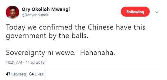 Ory okolloh mwangi kenyanpundit following today we confirmed the chinese have th