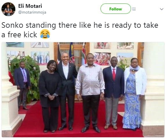 Eli motari motarimmoja follow sonko standing there like he is ready to take free