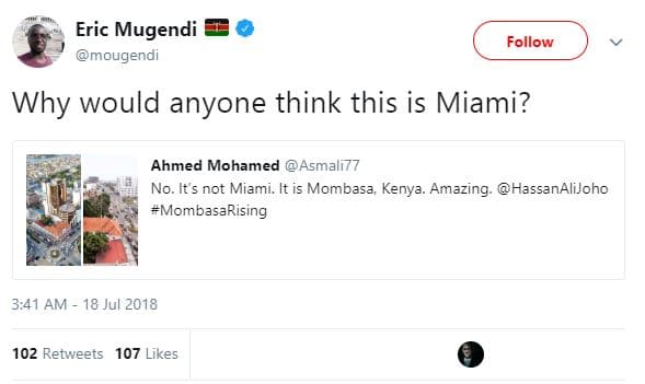 Eric mugendi mougendi follow why would anyone think this is miami? ahmed mohamed