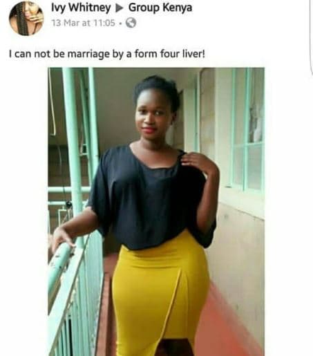 Ivy whitney group kenya 13 marat can not be marriage by a form four liver!