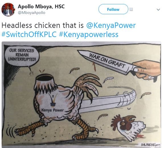 Apollo mboya, hsc mbovaapollo follow headless chicken that is kenyapower switcho
