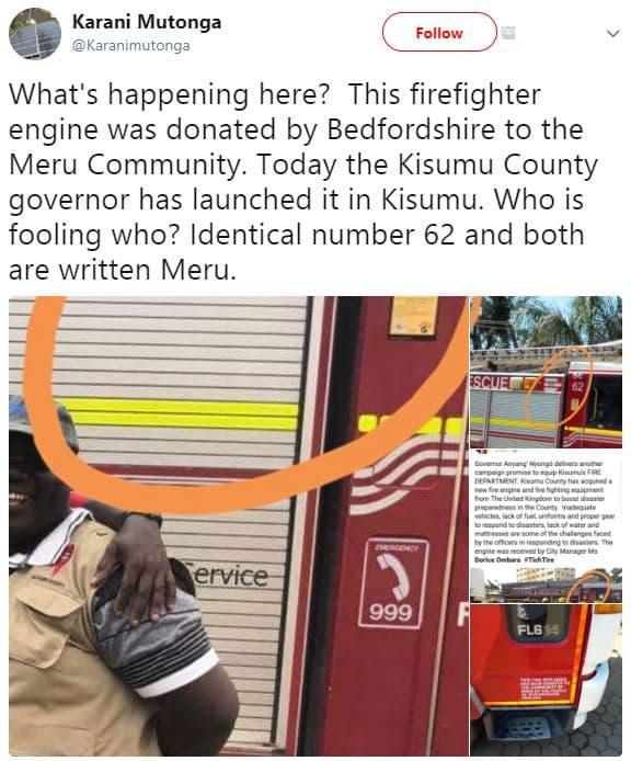 Karani mutonga karanimutonga follow what's happening here? this firefighter engi