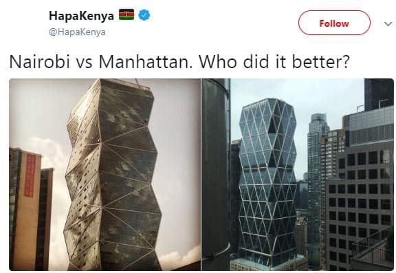 Hapakenya hapakenya follow nairobi vs manhattan. who did it better?