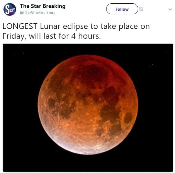The star breaking thestarbreaking follow longest lunar eclipse to take place on