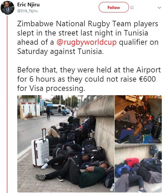 Eric njiru erik_njiru follow zimbabwe national rugby team players slept in the s
