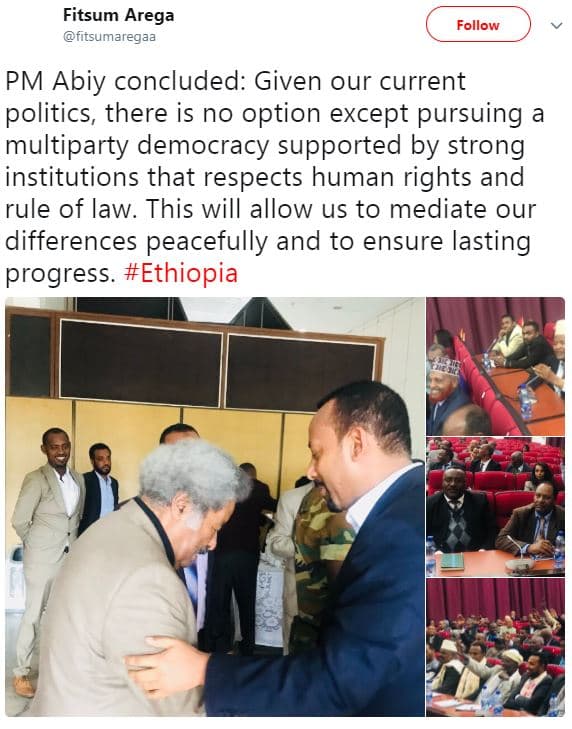 Fitsum arega titsumaregaa follow pm abiy concluded given our current politics, t
