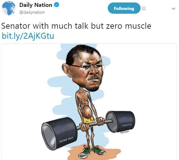 Daily nation dailynation following senator with much talk but zero muscle bit ly