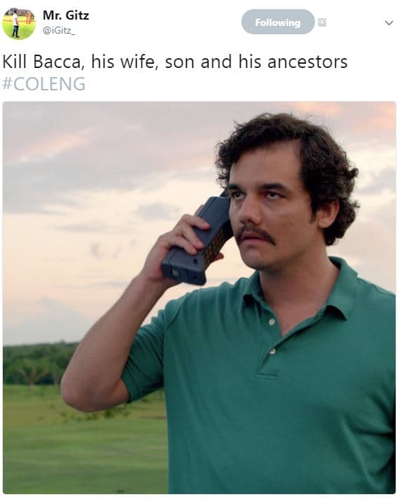 Mr. gitz igitz folllowihng kill bacca, his wife, son and his ancestors coleng