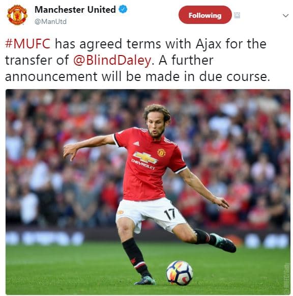Manchester united manutd following mufc has agreed terms with ajax for the trans
