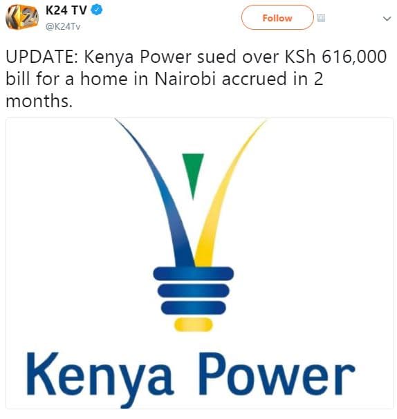 K24 tv k24tv follow update kenya power sued over ksh 616,000 bill for a home in