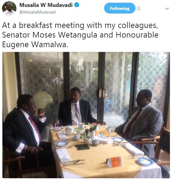 Musalia w mudavadi musaliamudavadi following at a breakfast meeting with my coll