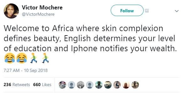 Victor mochere victormochere follow welcome to africa where skin complexion defi