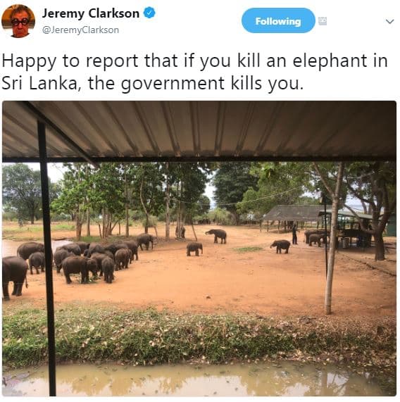 Jeremy clarkson jeremyclarkson following happy to report that if you kill an ele