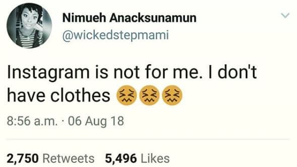 Nimueh anacksunamun wickedstepmami instagram is not for me. idon't have clothes