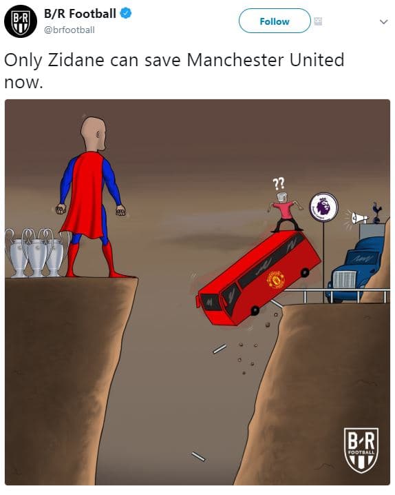 Br football brfootball follow only zidane can save manchester united now. b ri