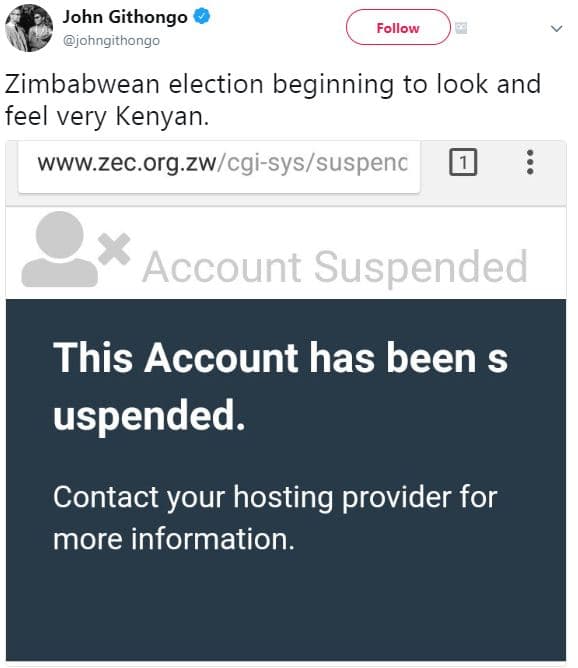 John githongo johngithongo follow zimbabwean election beginning to look and feel