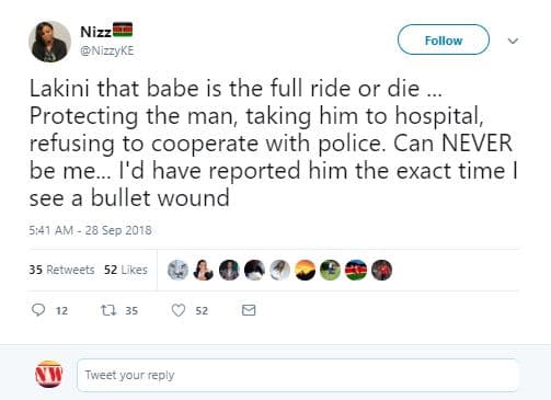 Nizz nizzyke follow lakini that babe is the full ride or die protecting the man