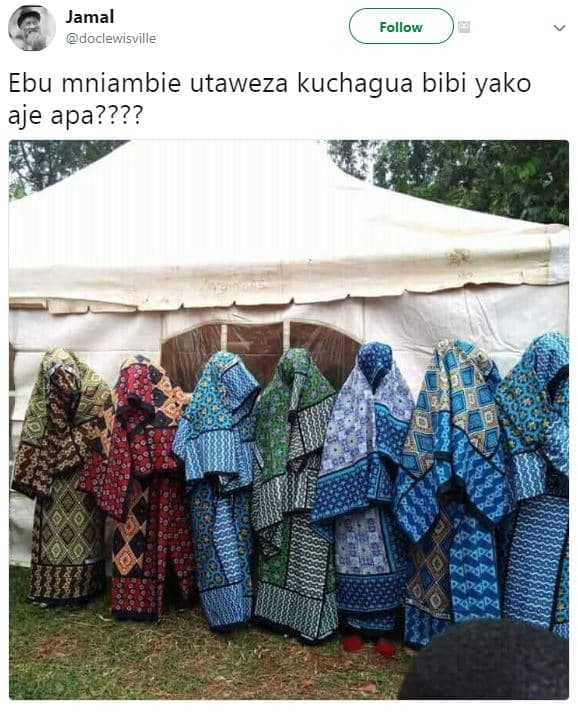 Jamal doclewisville follow ebu mniambie utaweza kuchagua bibi yako aje apa???? p