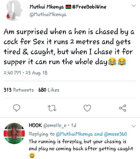 Muthui hkenya 'freebobiwine muthuikkenya am surprised when a hen is chased by g