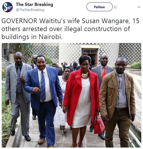The star breaking thestarbreaking follow governor waititu's wife susan wangare 1